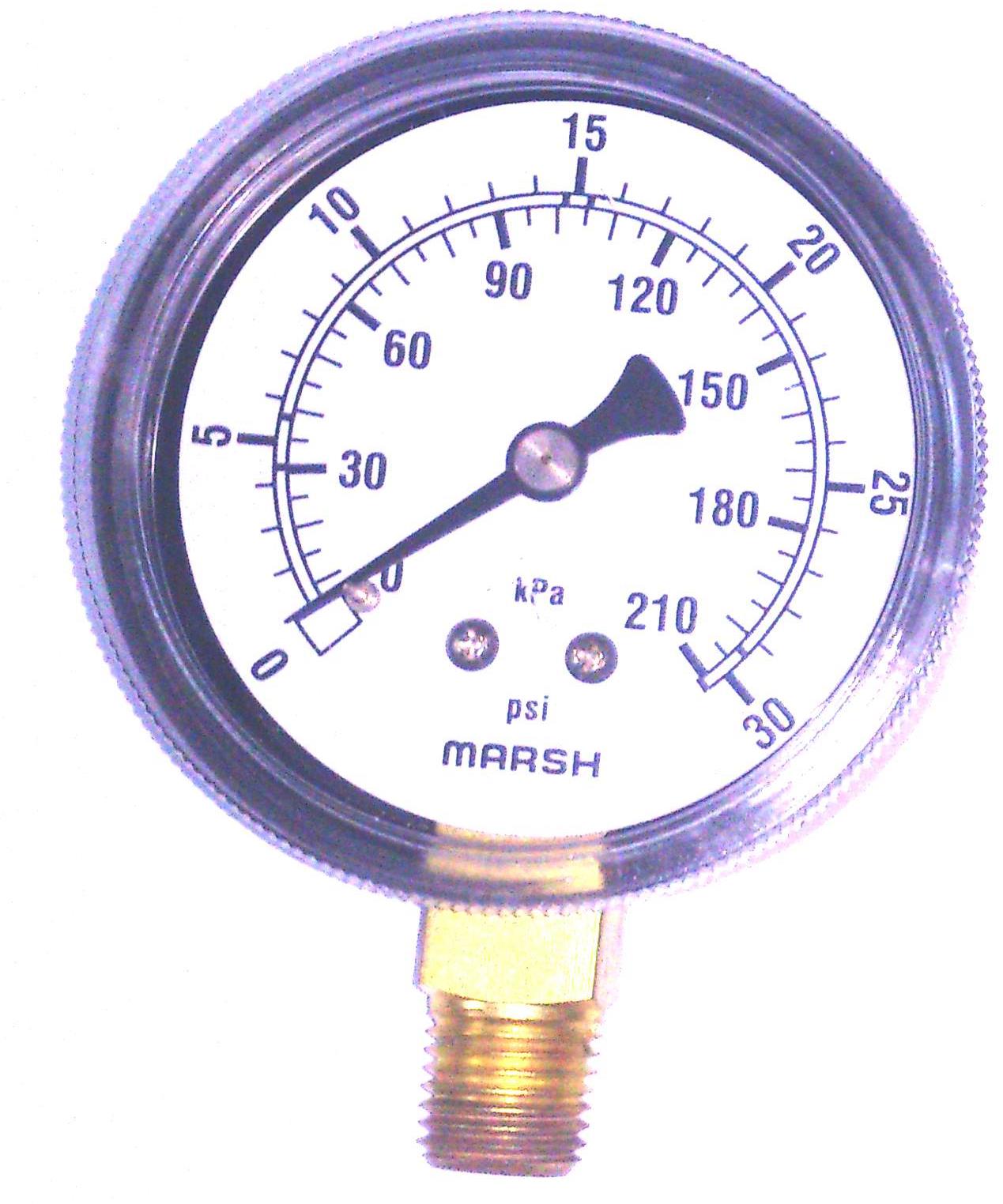 Acero 1//4/" NPT inferior MNT 0-30PSI Utilidad de 2-1//2/" calibrador de presión-negro